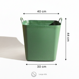 Bowwa® 43L Square Heavy-Duty Tub – Seagrass (3-Pack Bundle)